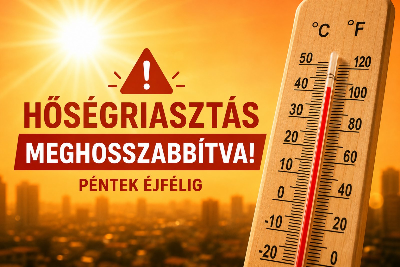 Péntek éjfélig meghosszabbították a harmadfokú hőségriasztást