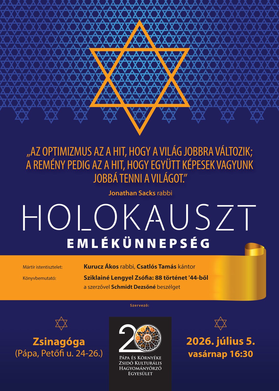 Holokauszt emlékünnepség