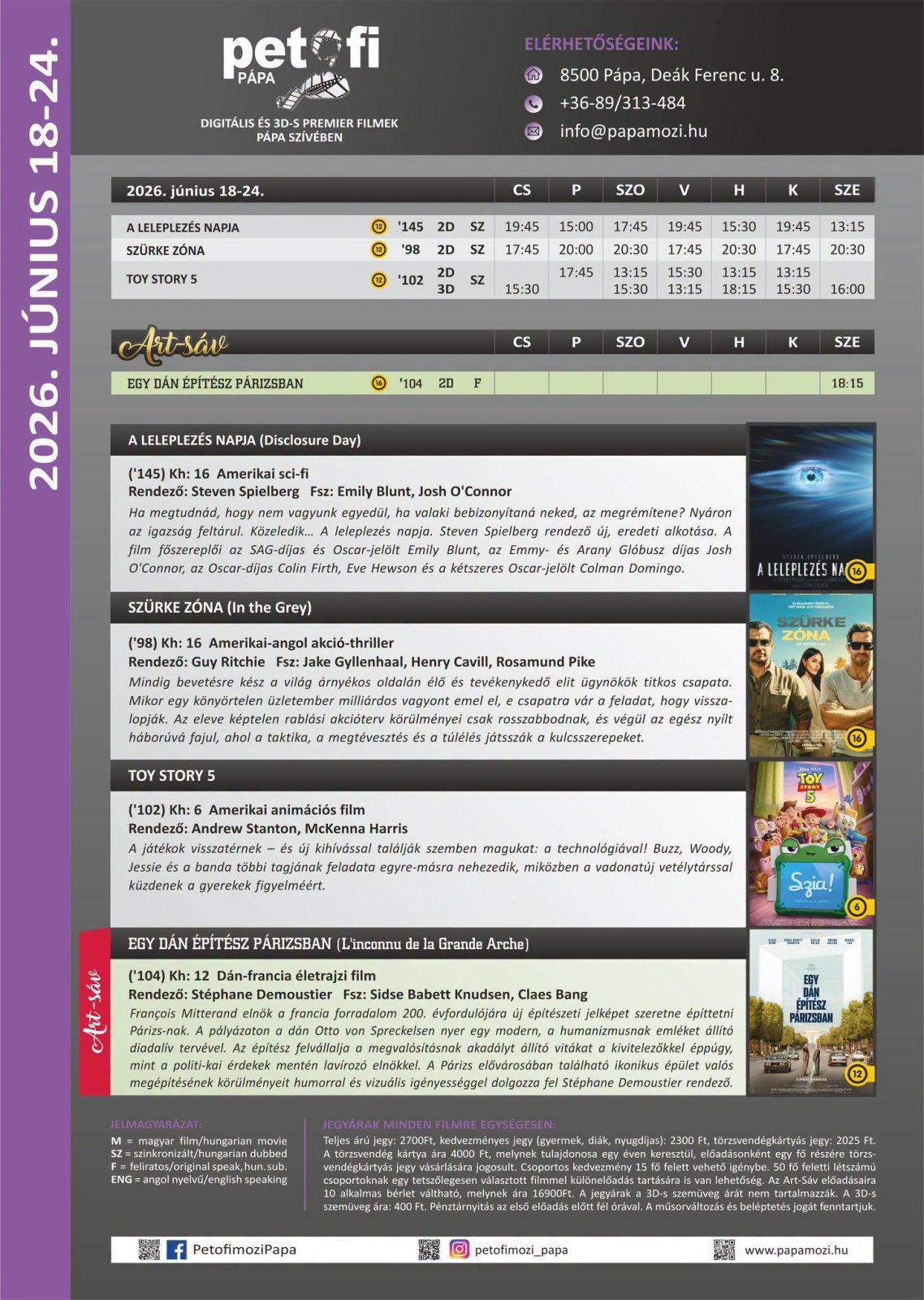 A Petőfi Mozi műsora 2026. június 18-24.